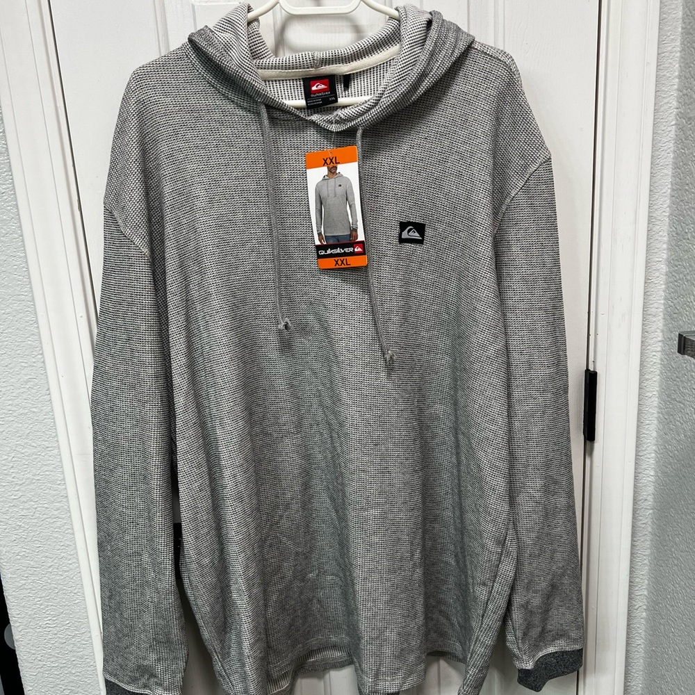 Quiksilver Light Gray Hooded Long Sleeve Pullover